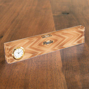 Wood Pattern Art - Modern Style Desk Name Plate