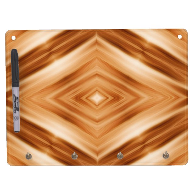 Wood Pattern Art - Modern Style Dry Erase Board With Keychain Holder (Front)