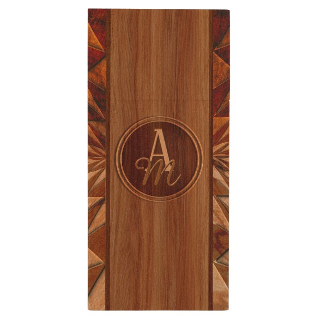 Wood Pattern Flash Drive (Back (Vertical))