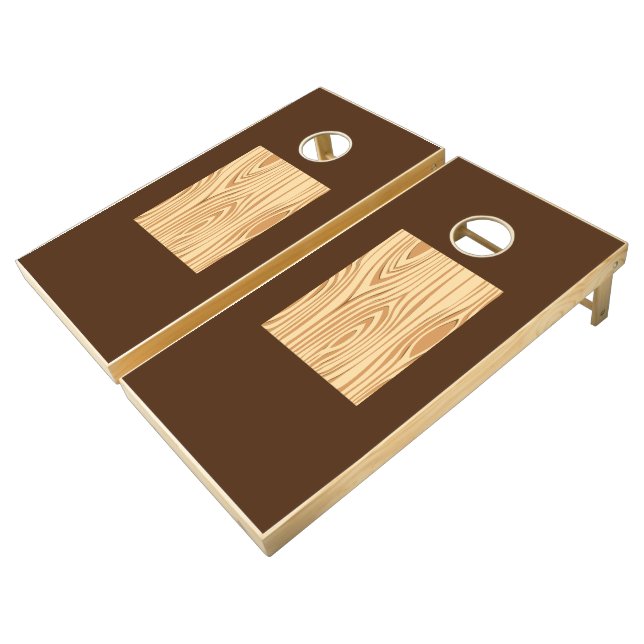 Wood Pattern Grain  Cornhole Set (Angled)