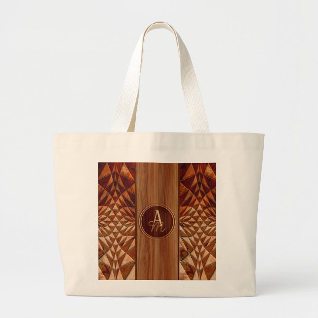 Wood Pattern Large Tote Bag (Front)