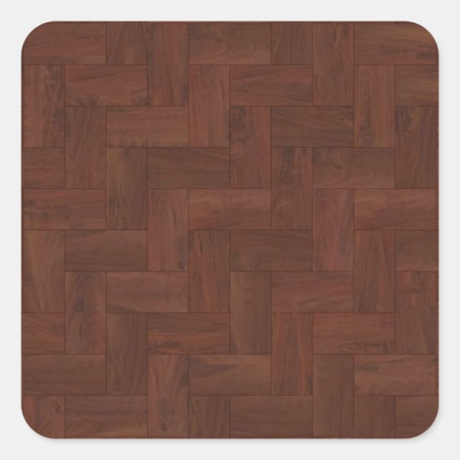 Wood Pattern Parquet Floor Tiles Square Sticker (Front)
