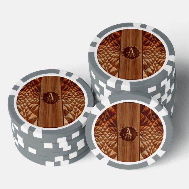 Wood Pattern Poker Chips (Stack)