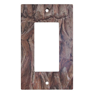 Wood Pattern Tree Trunk Pattern Rustic Brown Red Light Switch Cover