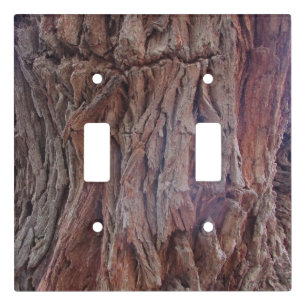Wood Pattern Tree Trunk Pattern Rustic Brown Red Light Switch Cover