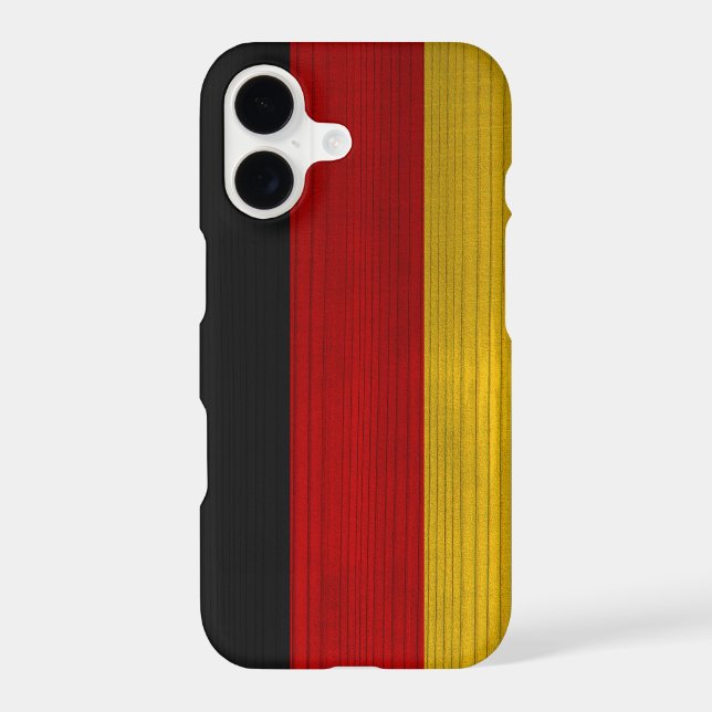 Wood Pattern with Engraved Germany Flag Iphone Case (Back)