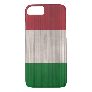 Wood Pattern with Engraved Italy Flag iPhone 8/7 Case