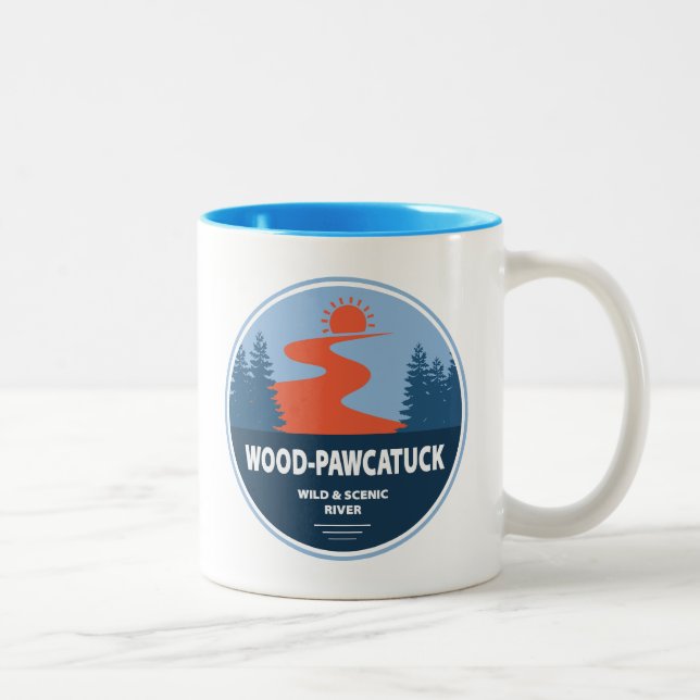 Wood-Pawcatuck Wild And Scenic River Two-Tone Coffee Mug (Right)