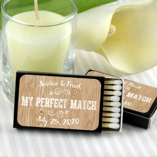 Wood Personalized Black Matchboxes - Set Of 50