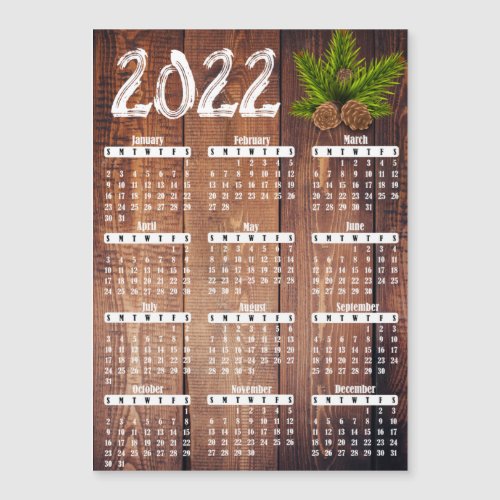 Wood Photo Background Annual 2022 Calendar