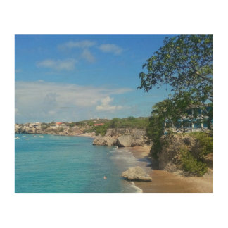 Wood Photo Print West Point Beach Curacao