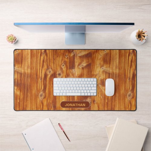 Wood Photo Rustic Design Personalized Name Desk Mat