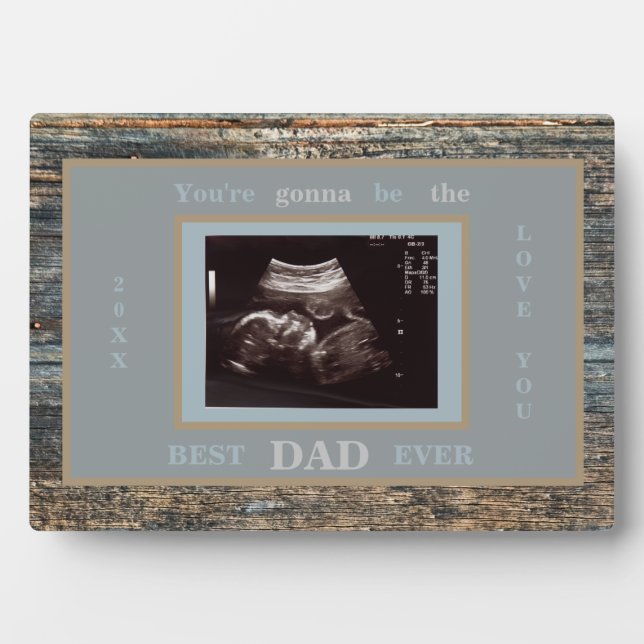 Wood Photo Ultrasound Gonna Be the Best Dad Ever Plaque (Front)