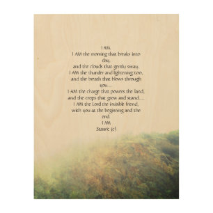 WOOD photograph with poem design Wall Art