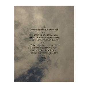 WOOD photograph with poem design Wall Art