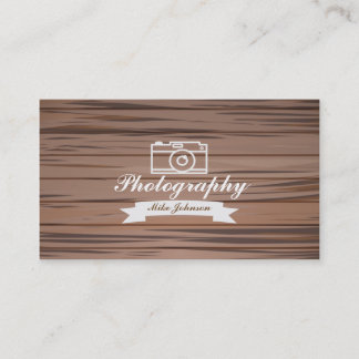 Wood Photography with Camera - Business Card