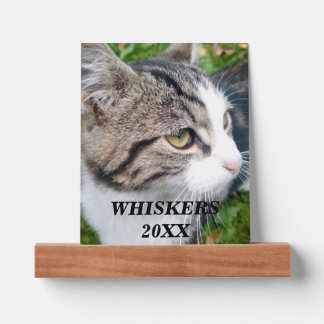 Wood picture ledge with custom pet cat photo image
