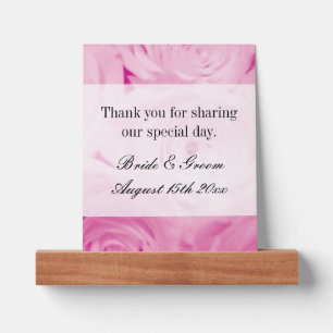 Wood picture ledge with custom wedding photo