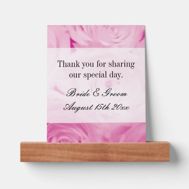 Wood picture ledge with custom wedding photo (Front)