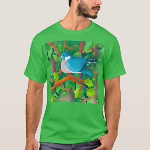 Wood Pigeon Illustration T_Shirt