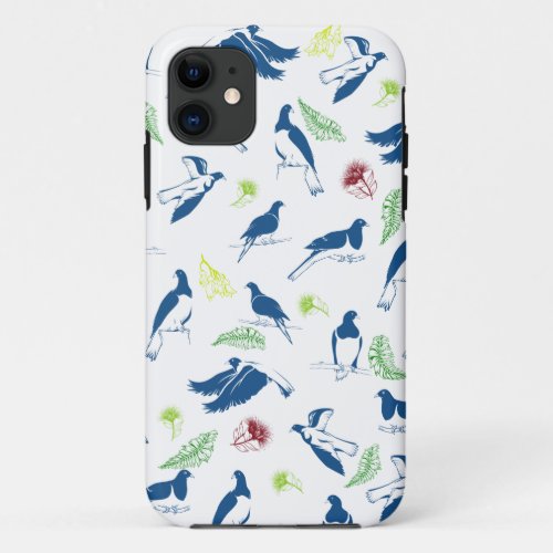 Wood Pigeon Kereru NZ birds pattern iPhone 11 Case