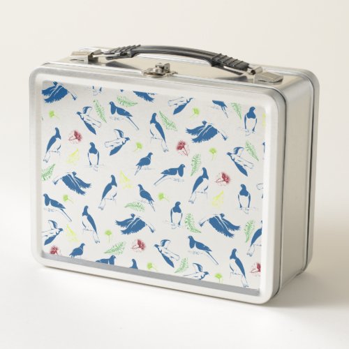 Wood Pigeon Kereru NZ birds pattern Metal Lunch Box