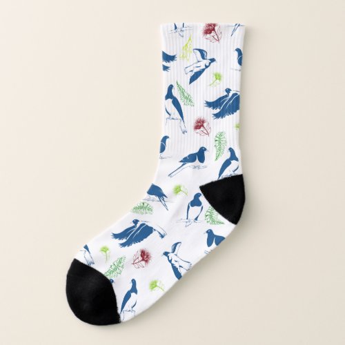 Wood Pigeon Kereru NZ birds pattern Socks