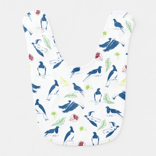 Wood Pigeon Kereru Pattern Baby Bib