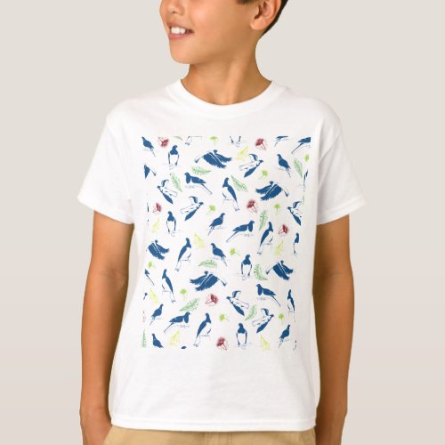Wood Pigeon Kereru Pattern T_Shirt