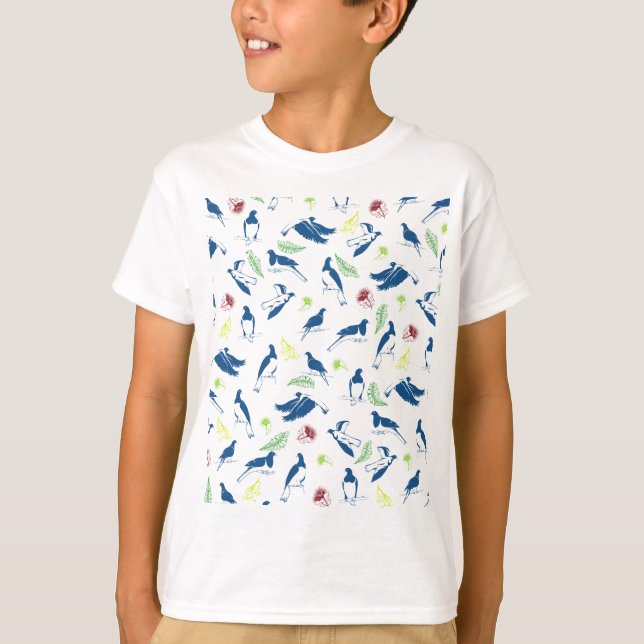 Wood Pigeon Kereru Pattern T-Shirt (Front)