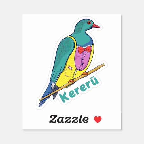 Wood Pigeon Kereru Wearing a suit Sticker