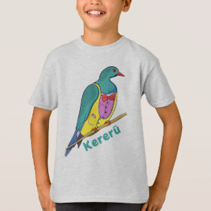 Wood Pigeon Kereru Wearing a suit T-Shirt