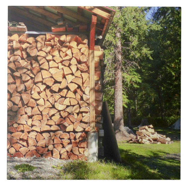 Wood Pile for Bon Fires Ceramic Tile (Front)