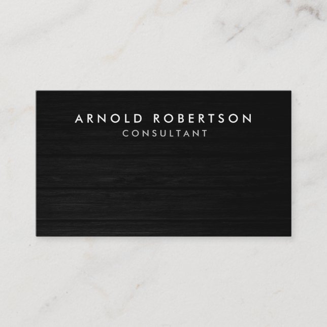 Wood Plain Gray Professional Business Card (Front)