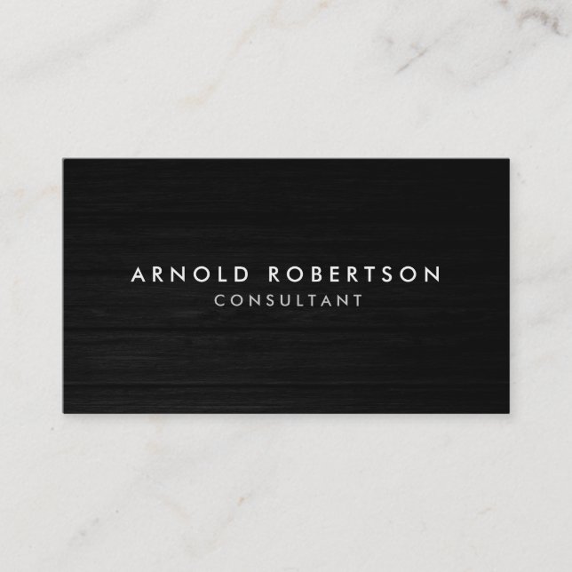 Wood Plain Gray Professional Business Card (Front)