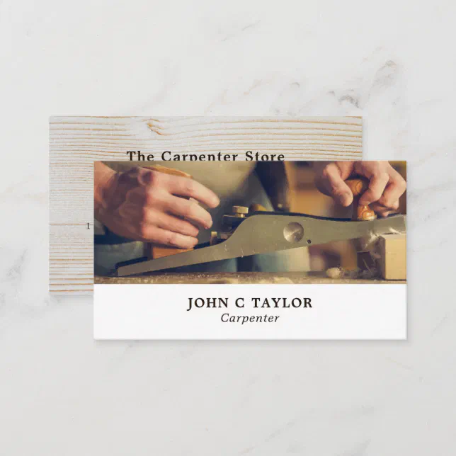 Wood Planer, Carpentry, Carpenter Business Card | Zazzle