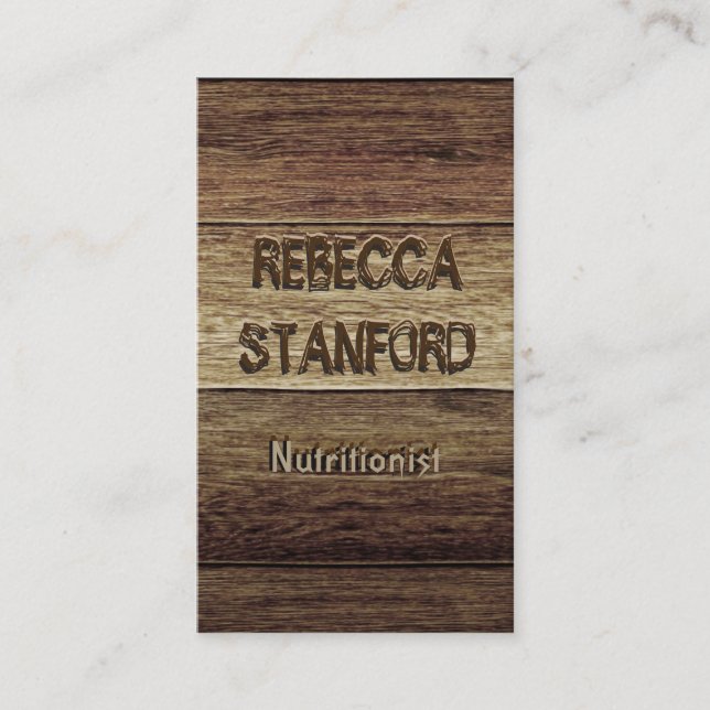 Wood Plank Background Business Card (Front)