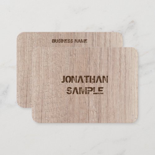 Wood Plank Board Look Distressed Text Template Business Card