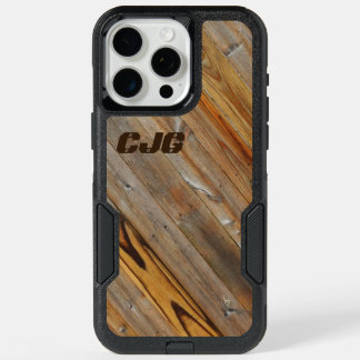Wood Plank Diagonal *Personalize* iPhone 15 Pro Max Case