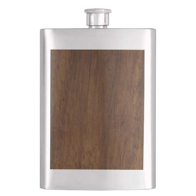 Wood Plank Plain Texture Lumber Flask (Front)