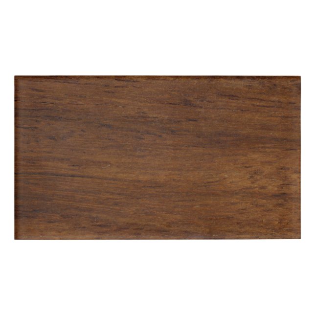 Wood Plank Plain Texture Lumber Name Tag (Front)