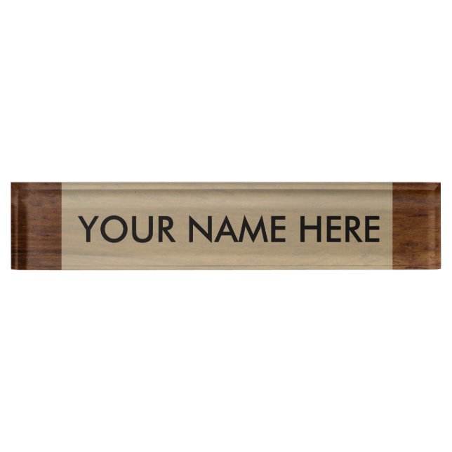 Wood Plank Plain Texture Lumber Nameplate (Front)