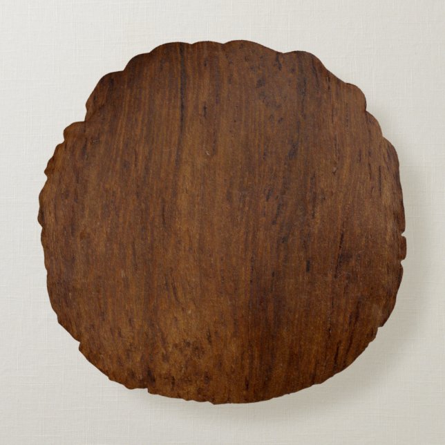 Wood Plank Plain Texture Lumber Round Pillow (Front)