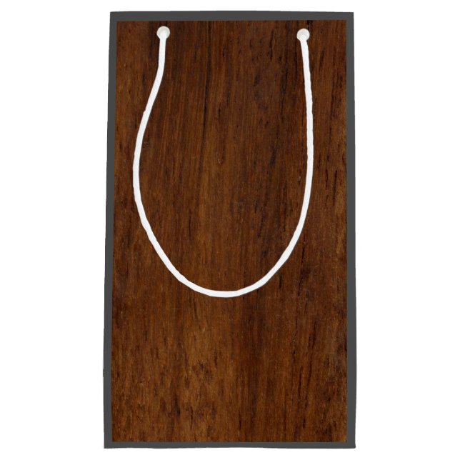 Wood Plank Plain Texture Lumber Small Gift Bag (Front)