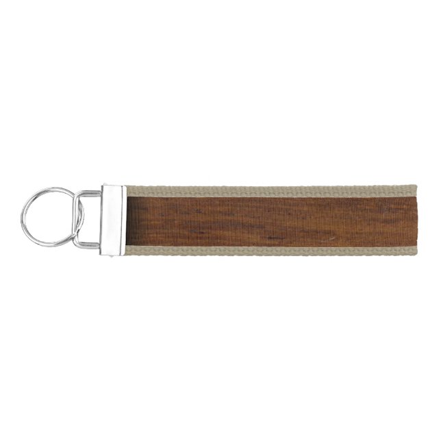 Wood Plank Plain Texture Lumber Wrist Keychain (Keys on Left)