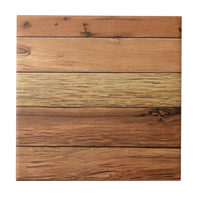 Wood planks design brown  ceramic tile (Front)