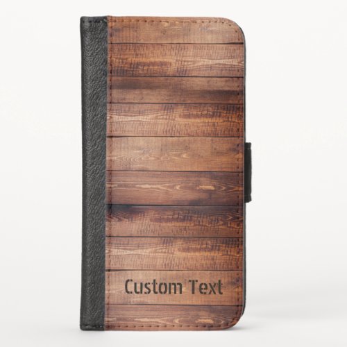 Wood Planks iPhone X Wallet Case