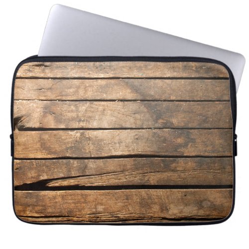 Wood planks laptop sleeve