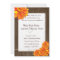 Wood Planks Orange Zinnia Wedding Invitation
