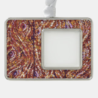Wood planks pointillism photo frame ornament